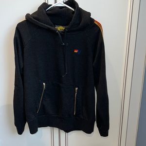 Aviator nation Charcoal dark gray (almost black) hooded sweatshirt.